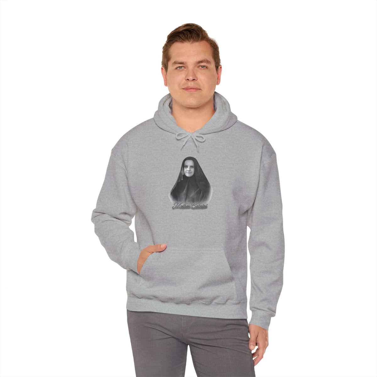 Mother Cabrini Hoodie — Italian Flag Script Pullover