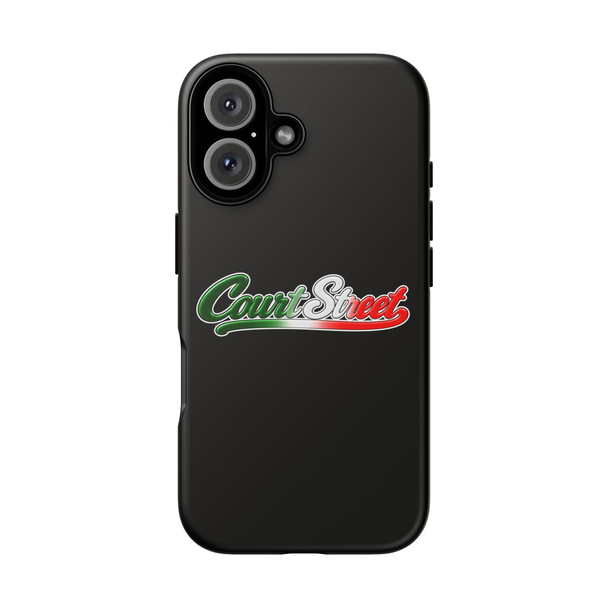 Court Street Black Phone Case, Tough Cases for iPhone, Gift for Italians, Stylish Phone Cover, Unique Phone Accessory