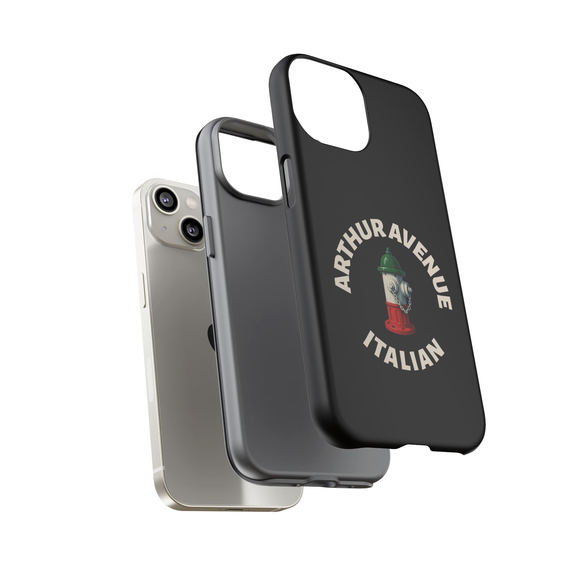 Arthur Avenue Italian Black Phone Case, Tough Cases for iPhone, Gift for Italians, Stylish Phone Cover, Unique Phone Accessory