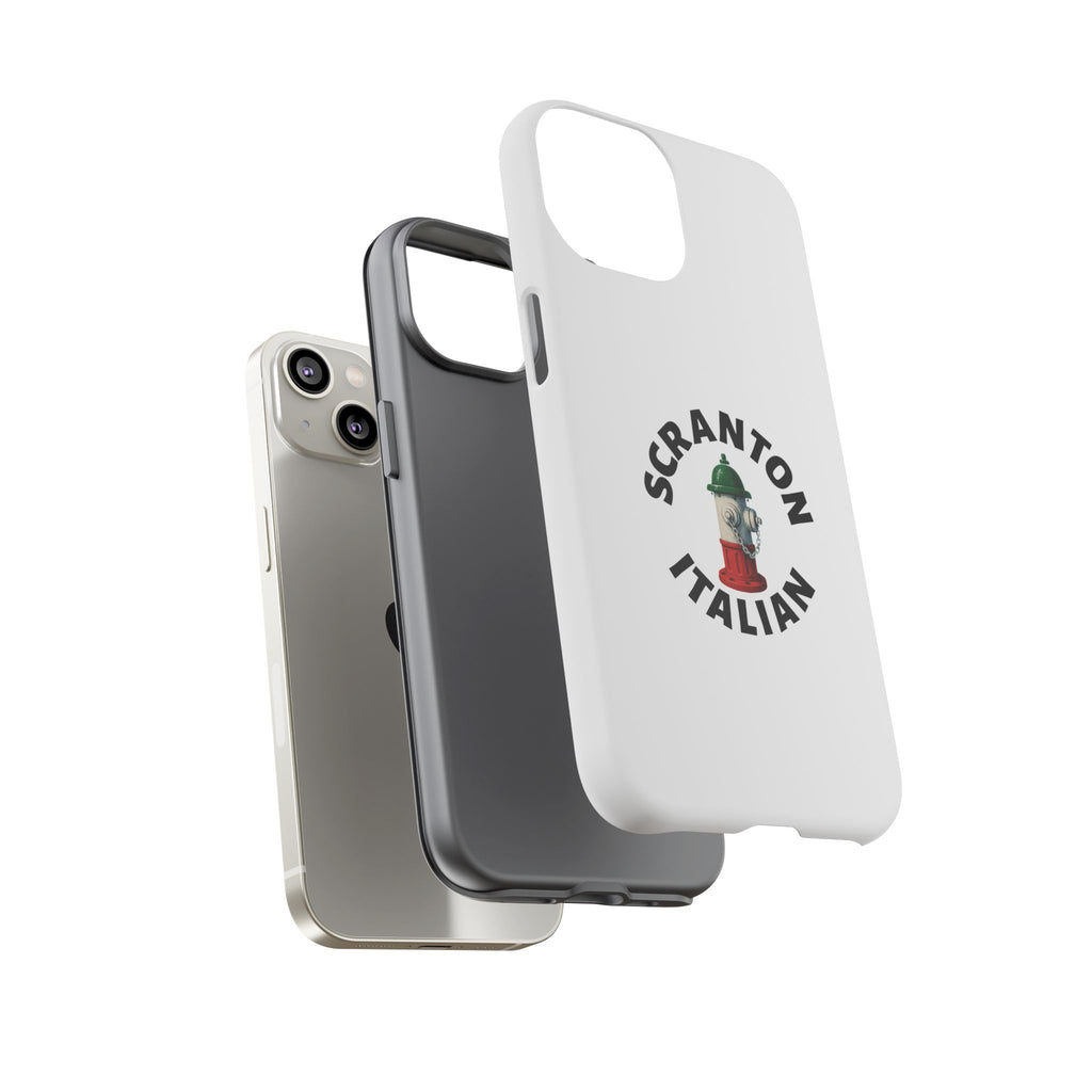 Scranton Italian White Phone Case, Urban Style Phone Cover, Tough Smartphone Case, Gift for Italian Heritage, Fun Streetwear Accessories