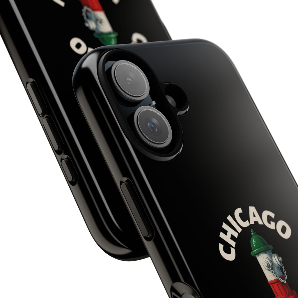 Chicago Italian Black Phone Case, Tough Cases for iPhone, Gift for Italians, Stylish Phone Cover, Unique Phone Accessory