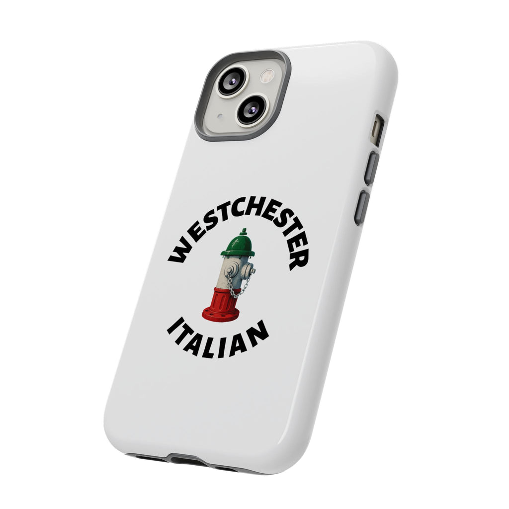 Westchester Italian White Phone Case, Urban Style Phone Cover, Tough Smartphone Case, Gift for Italian Heritage, Fun Streetwear Accessories