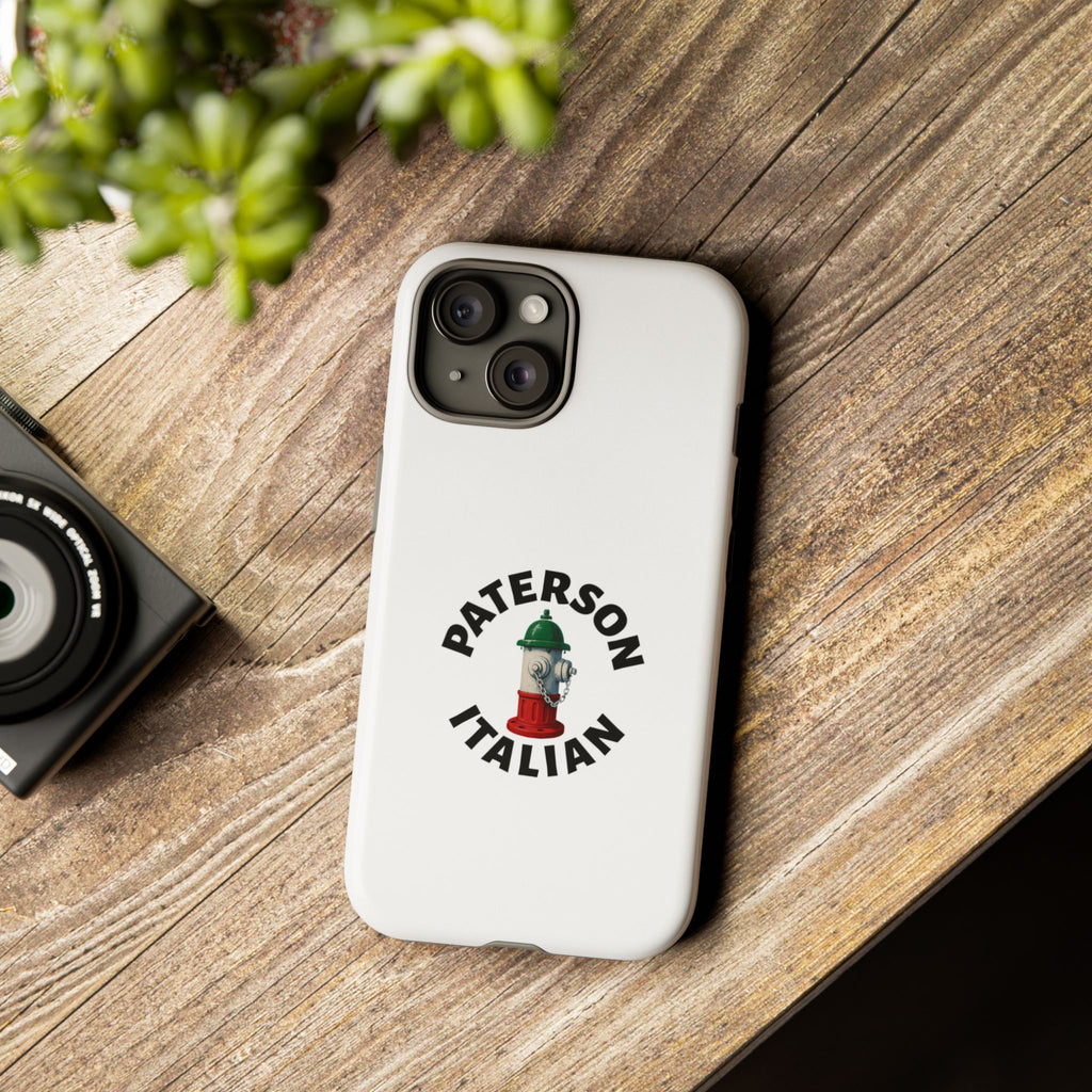 Paterson Italian White Phone Case, Urban Style Phone Cover, Tough Smartphone Case, Gift for Italian Heritage, Fun Streetwear Accessories