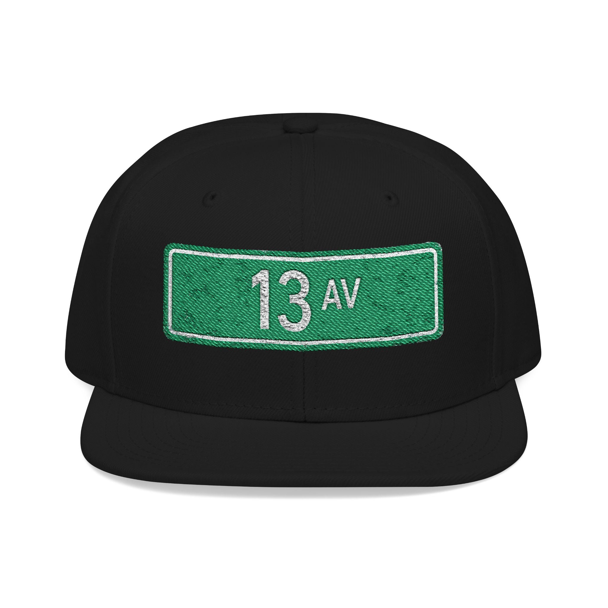 13 Ave Embroidered Snapback Hat | Street Sign Patch Cap