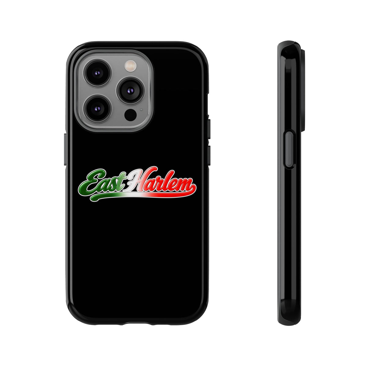 East Harlem Black Phone Case, Tough Cases for iPhone, Gift for Italians, Stylish Phone Cover, Unique Phone Accessory