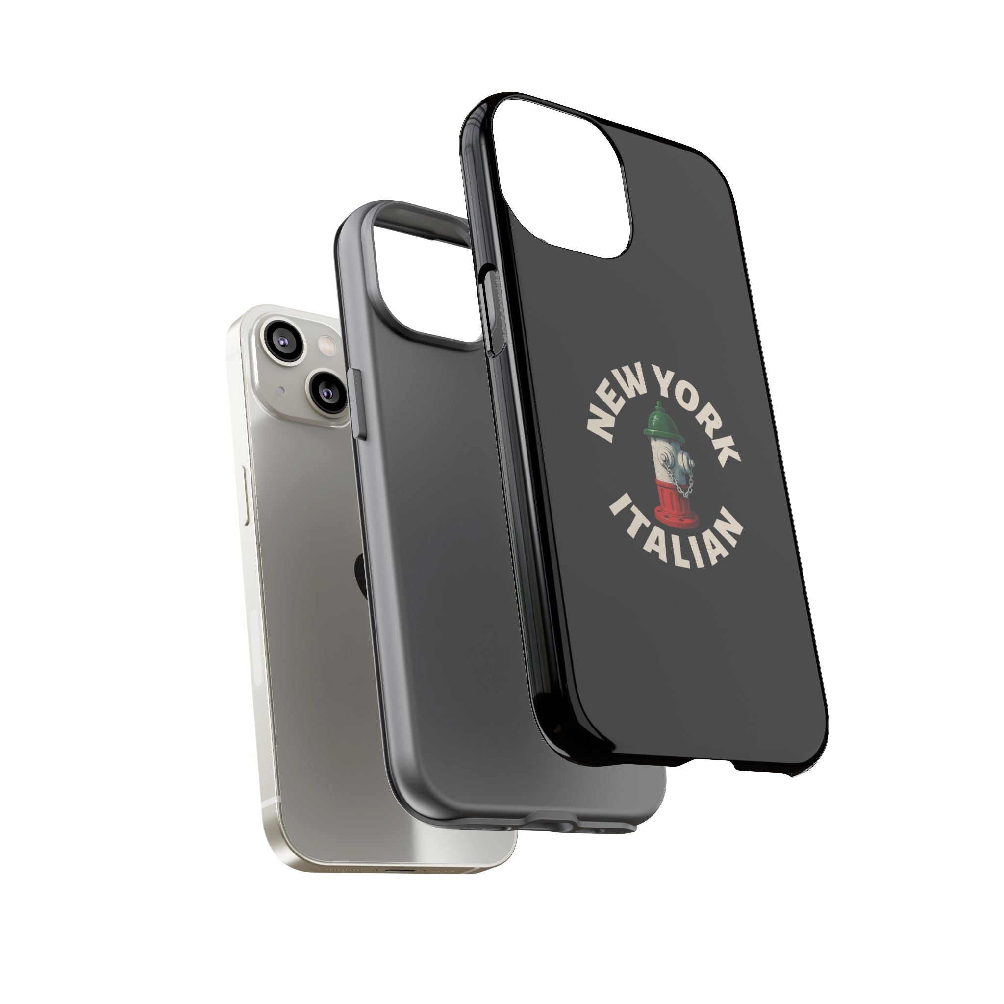 New York Italian Black Phone Case, Tough Cases for iPhone, Gift for Italians, Stylish Phone Cover, Unique Phone Accessory