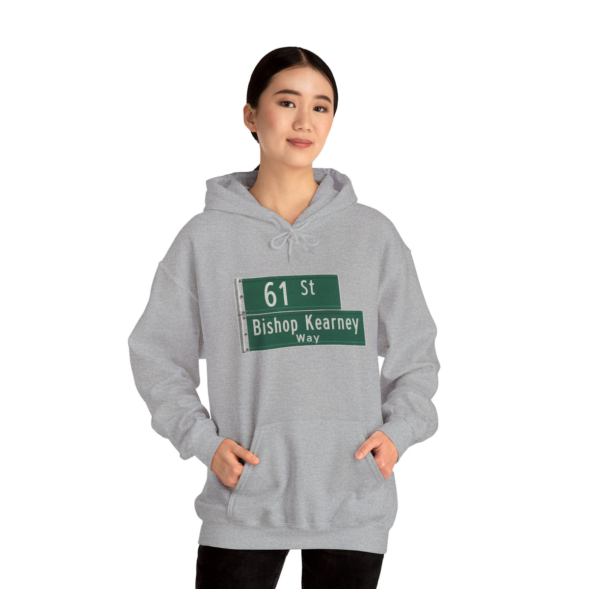 61 St Bishop Kearney Way Hoodie — Italian Flag Script Pullover