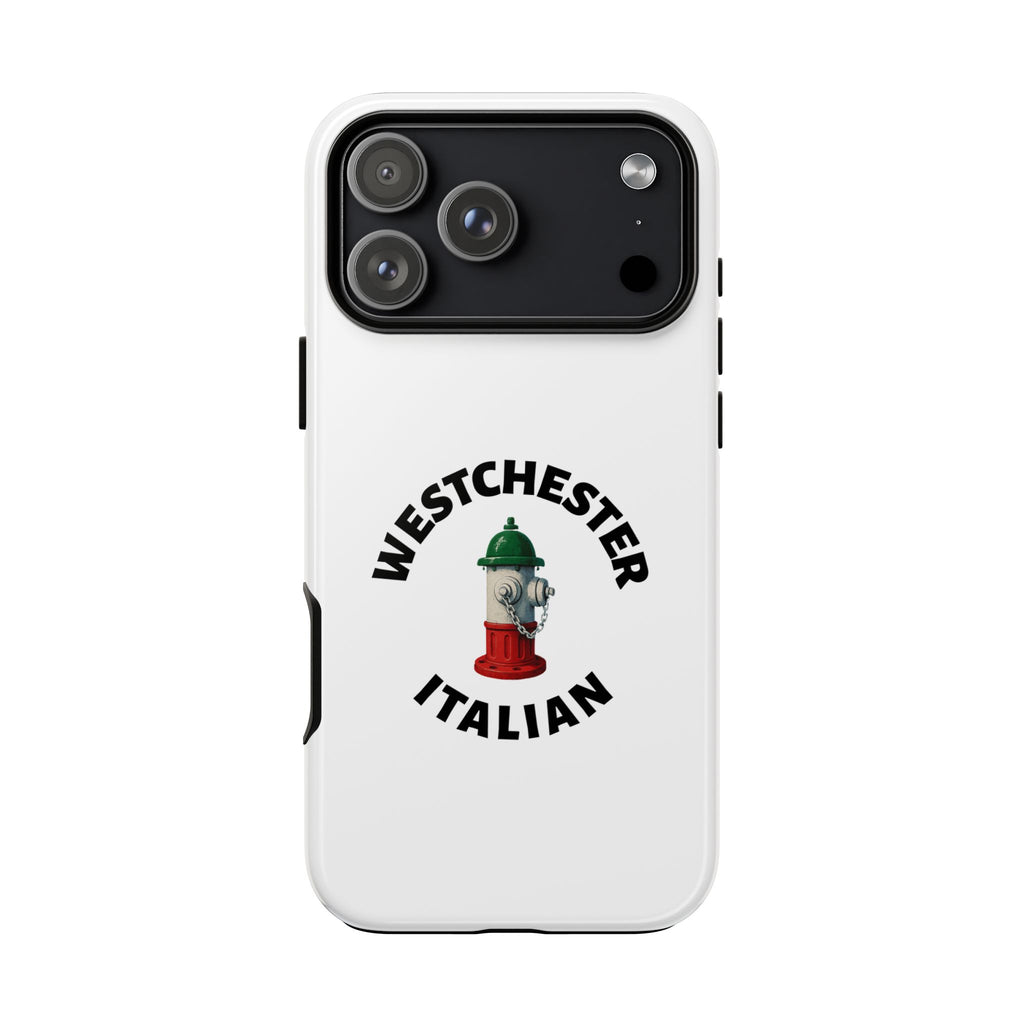 Westchester Italian White Phone Case, Urban Style Phone Cover, Tough Smartphone Case, Gift for Italian Heritage, Fun Streetwear Accessories