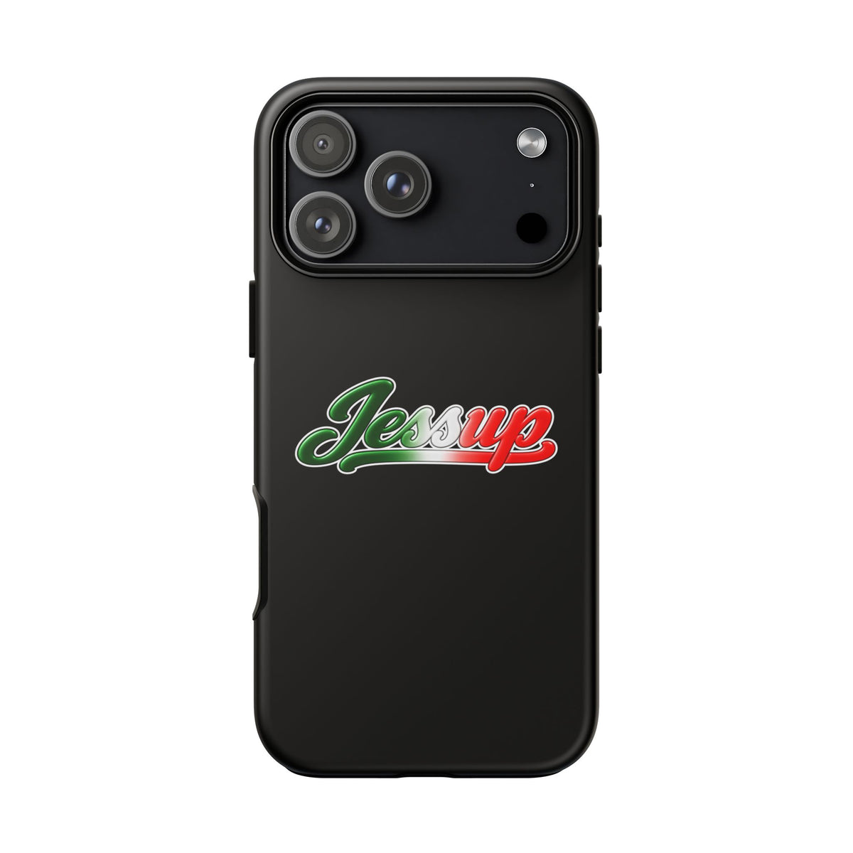 Jessup Black Phone Case, Tough Cases for iPhone, Gift for Italians, Stylish Phone Cover, Unique Phone Accessory