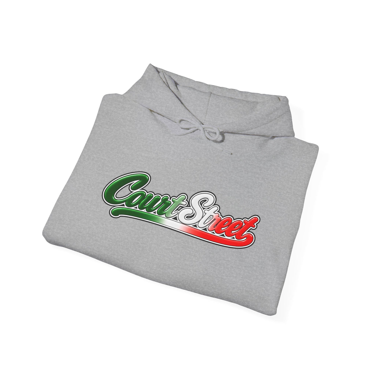 Court Street Hoodie — Italian Flag Script Pullover