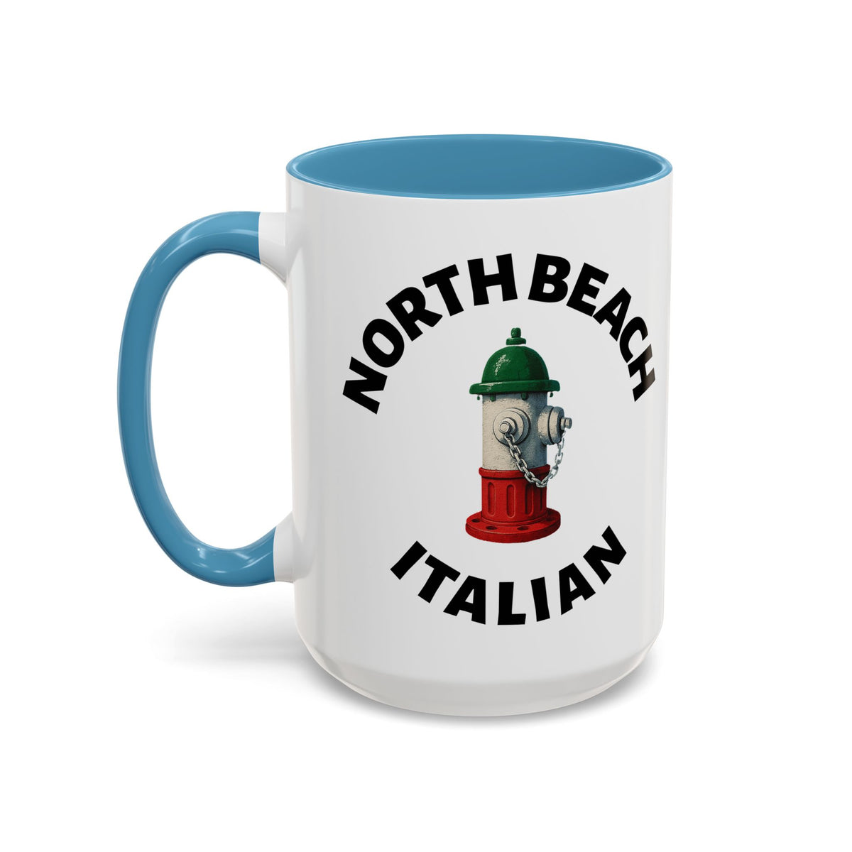 North Beach Coffee Mug with Fire Hydrant Design, Unique Gift for Italians, Fun Kitchen Decor
