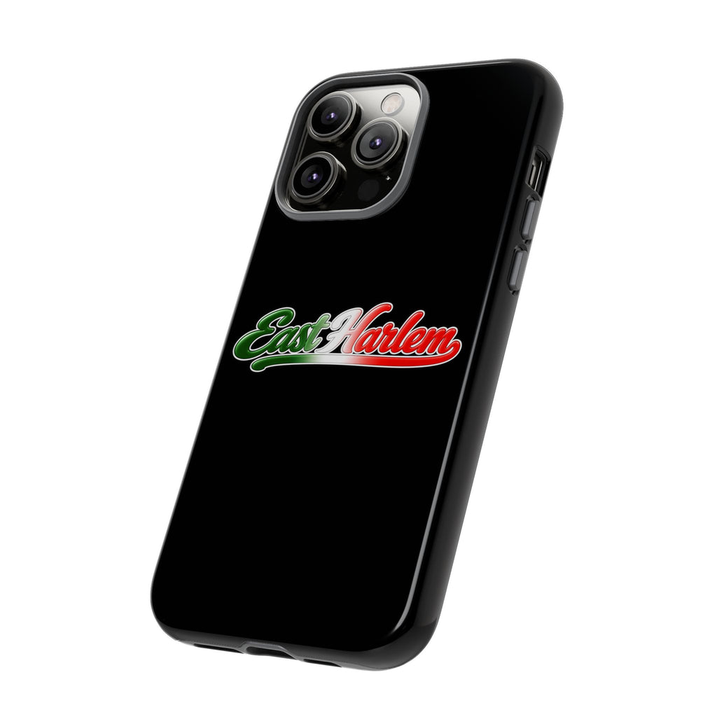 East Harlem Black Phone Case, Tough Cases for iPhone, Gift for Italians, Stylish Phone Cover, Unique Phone Accessory