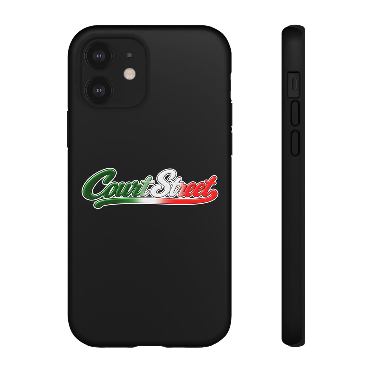 Court Street Black Phone Case, Tough Cases for iPhone, Gift for Italians, Stylish Phone Cover, Unique Phone Accessory