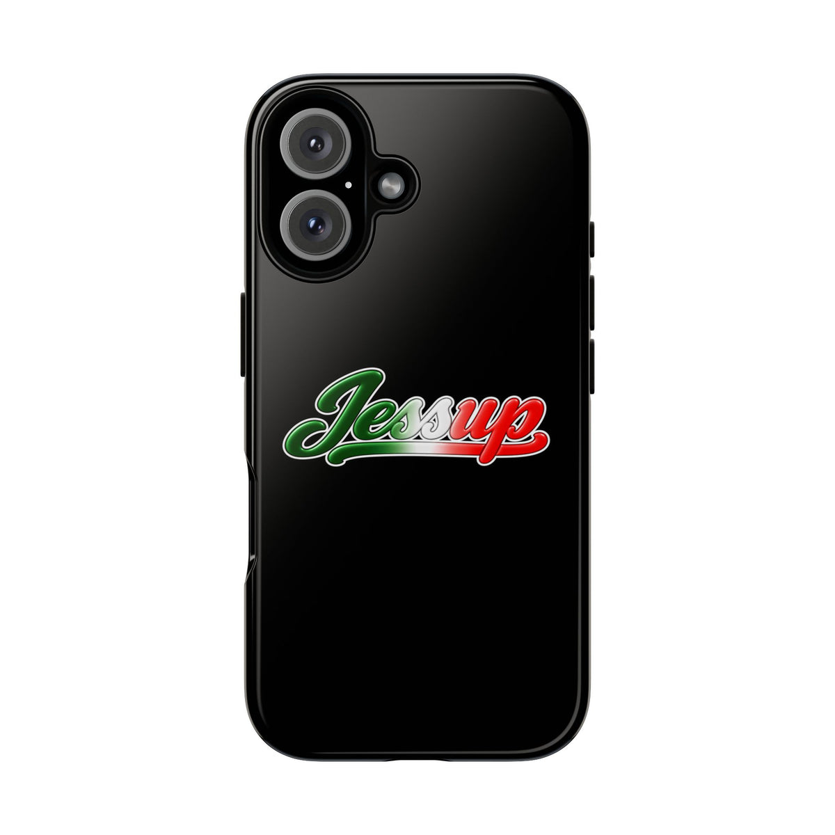 Jessup Black Phone Case, Tough Cases for iPhone, Gift for Italians, Stylish Phone Cover, Unique Phone Accessory
