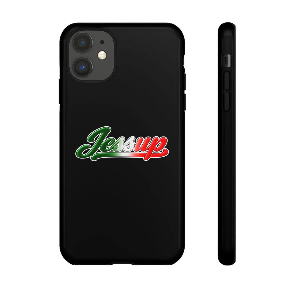 Jessup Black Phone Case, Tough Cases for iPhone, Gift for Italians, Stylish Phone Cover, Unique Phone Accessory