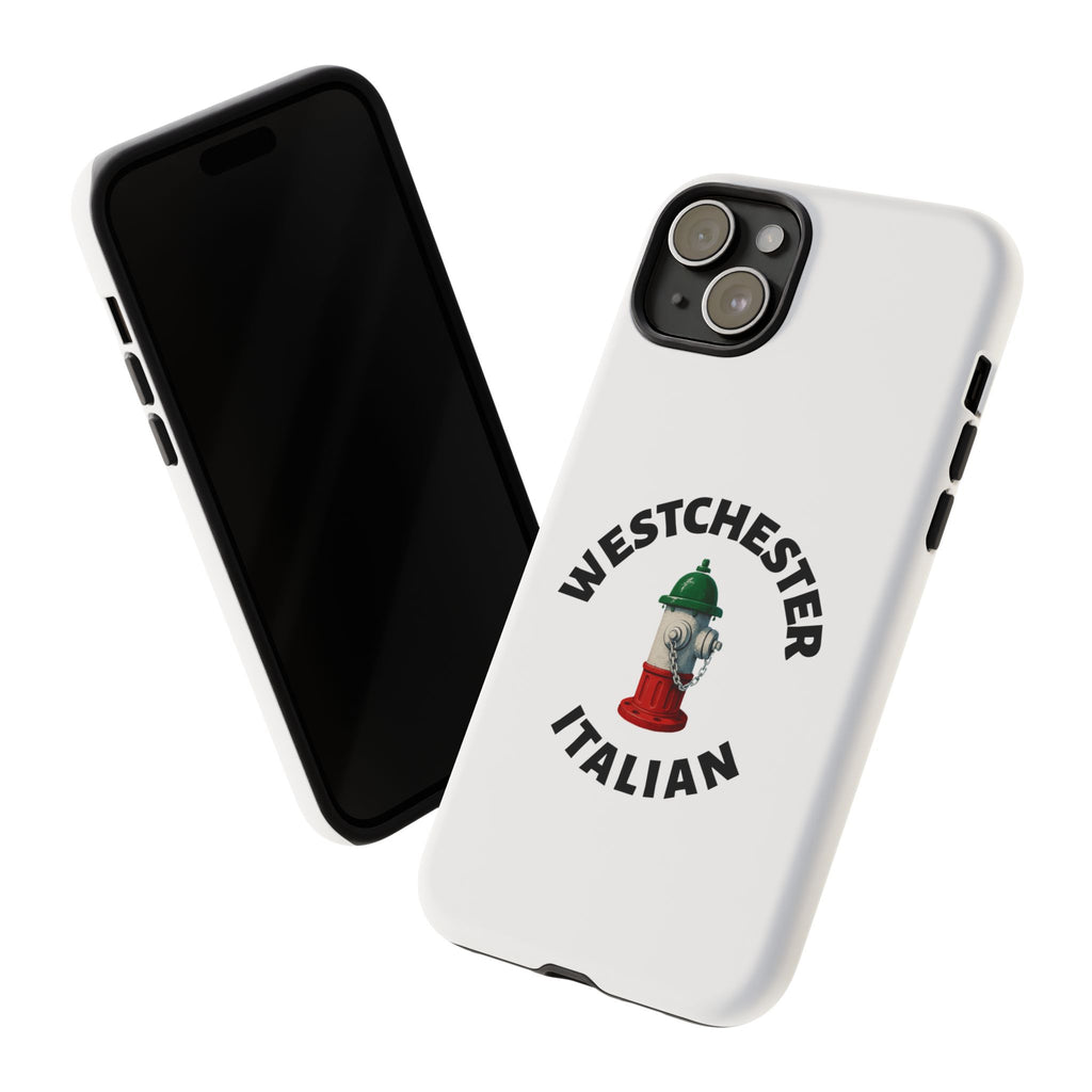 Westchester Italian White Phone Case, Urban Style Phone Cover, Tough Smartphone Case, Gift for Italian Heritage, Fun Streetwear Accessories