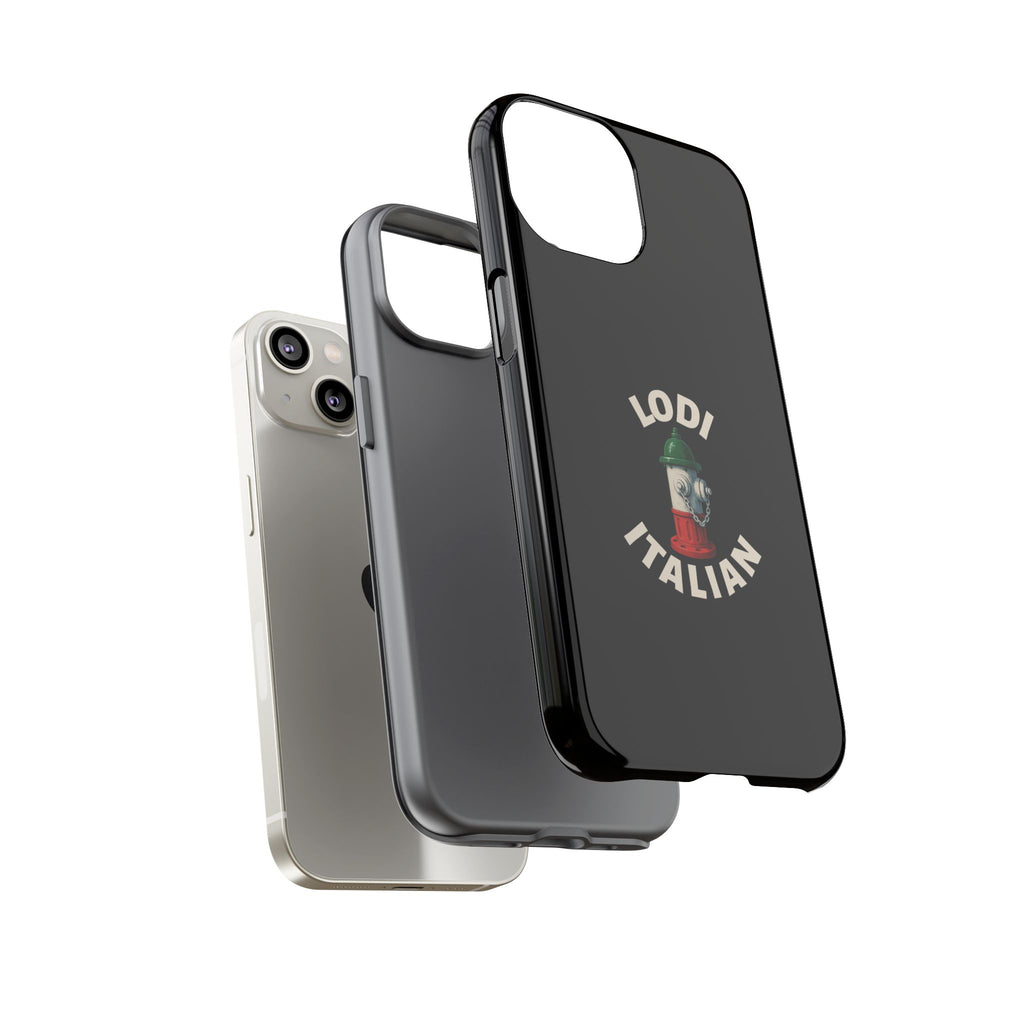 Lodi Italian Black Phone Case, Tough Cases for iPhone, Gift for Italians, Stylish Phone Cover, Unique Phone Accessory