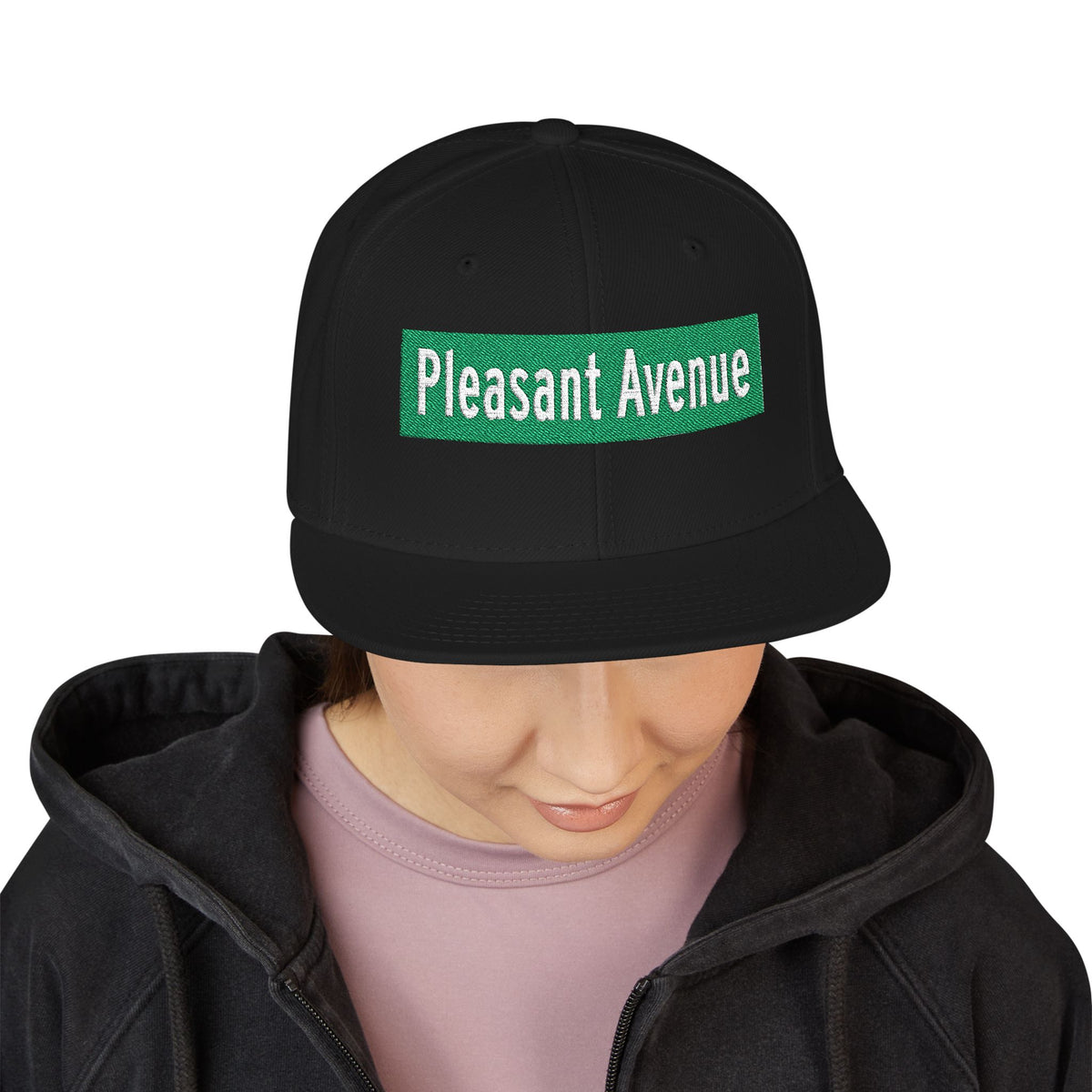 Pleasant Avenue Italian Embroidered Snapback Hat | Street Sign Patch Cap