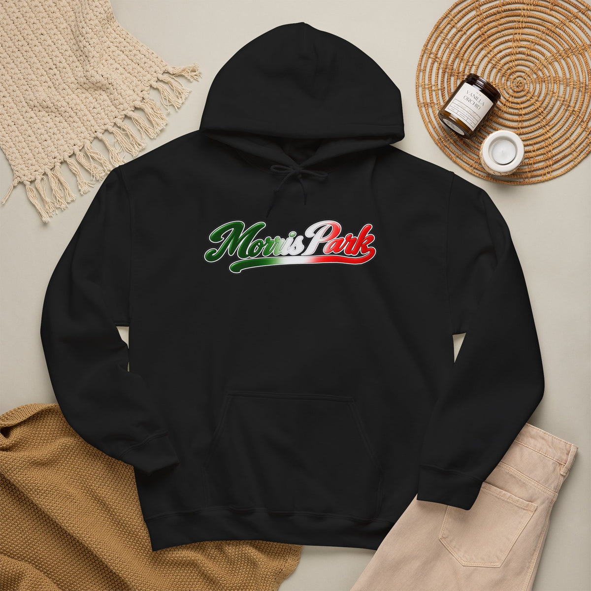 Morris Park Hoodie — Italian Flag Script Pullover