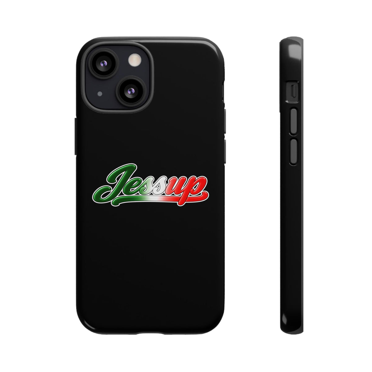 Jessup Black Phone Case, Tough Cases for iPhone, Gift for Italians, Stylish Phone Cover, Unique Phone Accessory