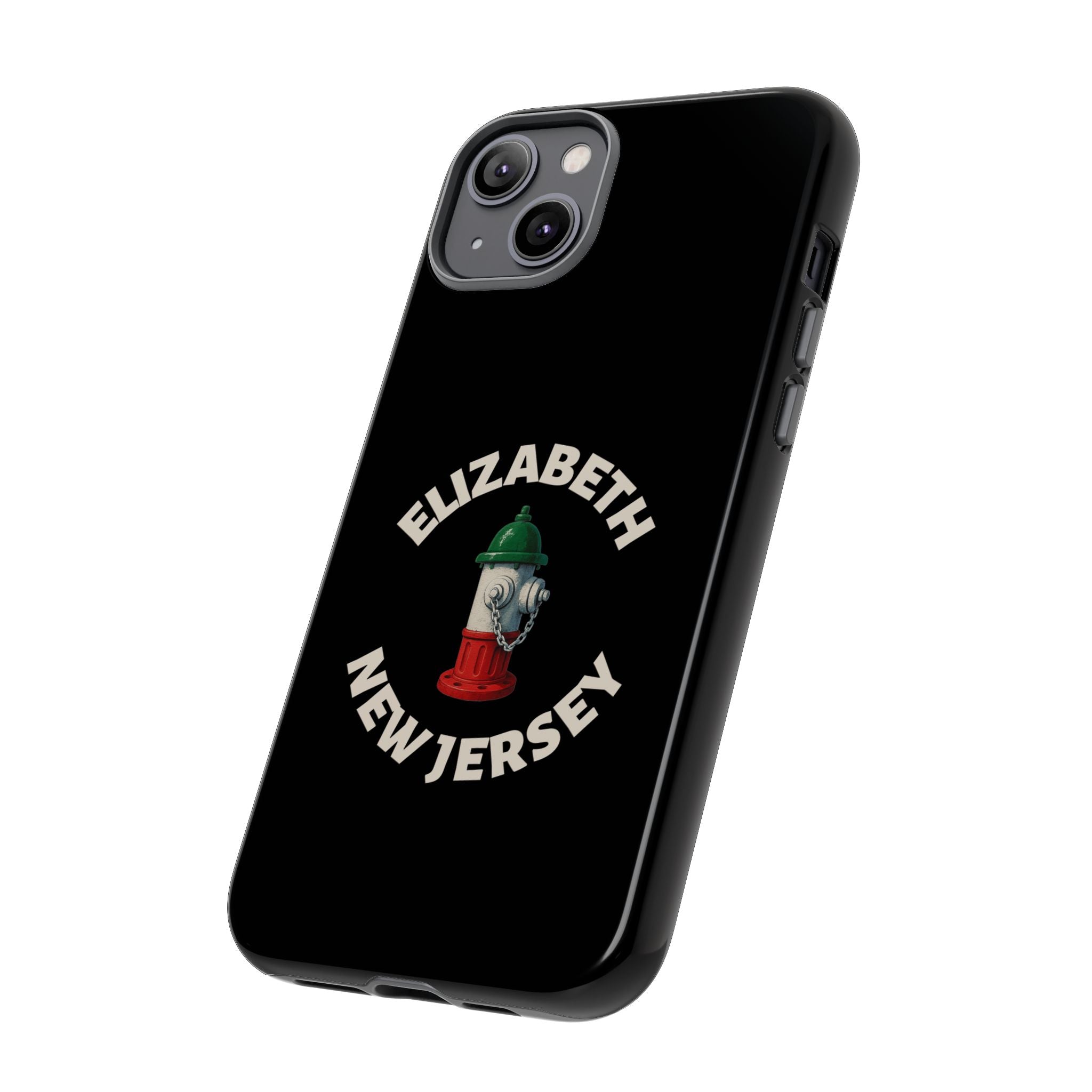 Elizabeth New Jersey Black Phone Case, Tough Cases for iPhone, Gift for Italians, Stylish Phone Cover, Unique Phone Accessory