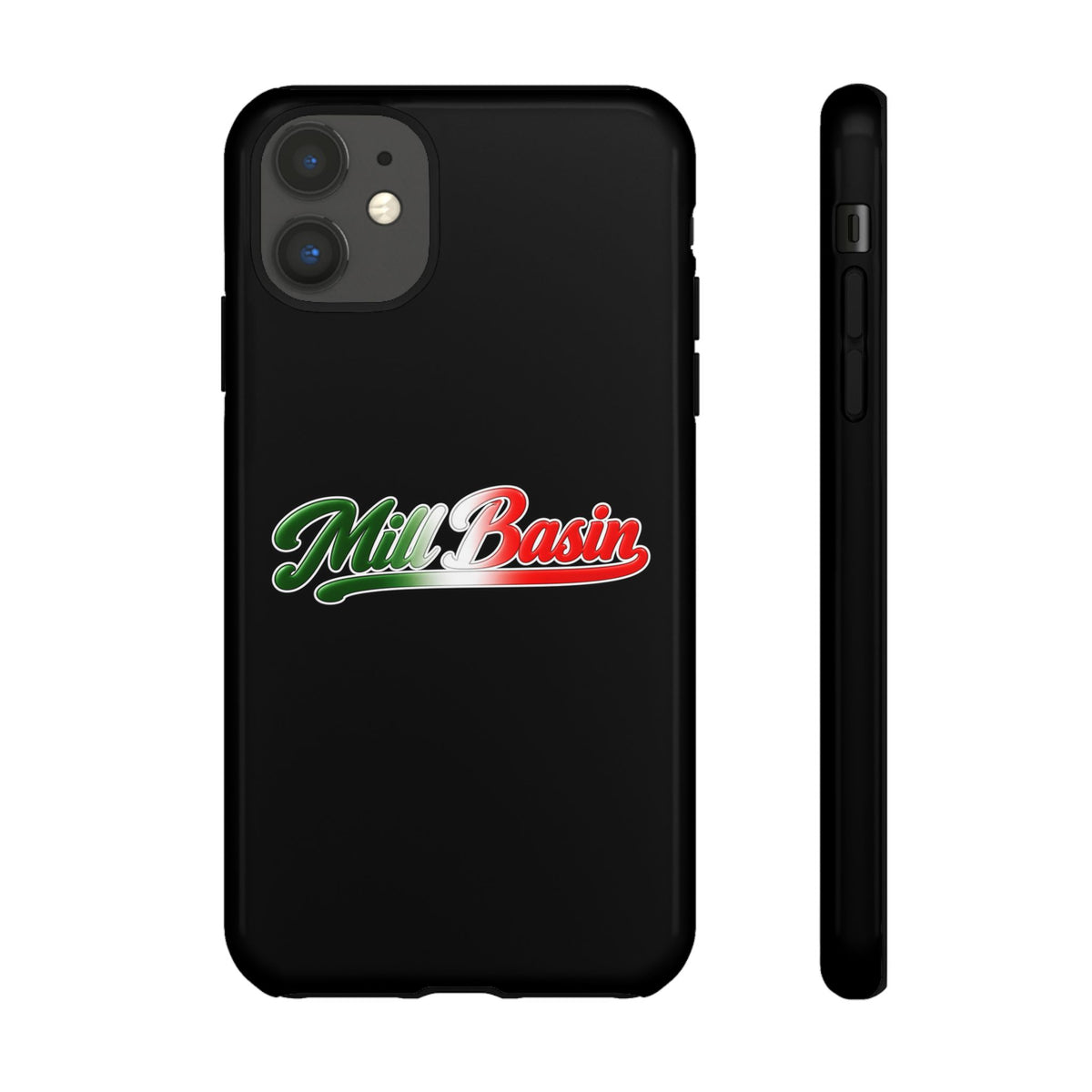 Mill Basin Black Phone Case, Tough Cases for iPhone, Gift for Italians, Stylish Phone Cover, Unique Phone Accessory
