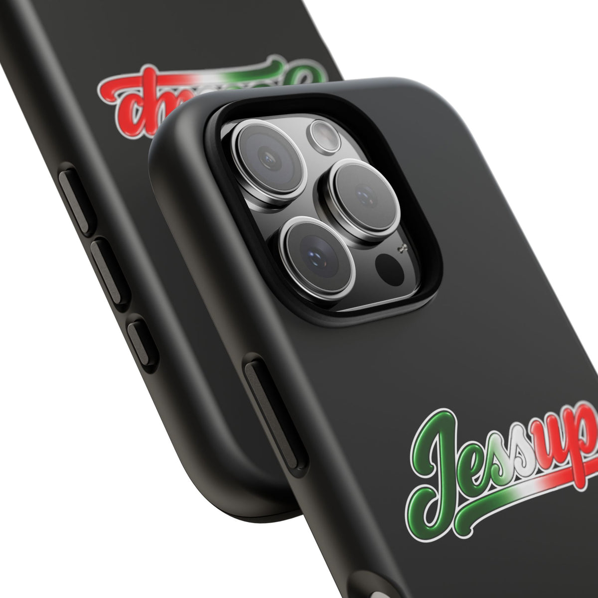 Jessup Black Phone Case, Tough Cases for iPhone, Gift for Italians, Stylish Phone Cover, Unique Phone Accessory