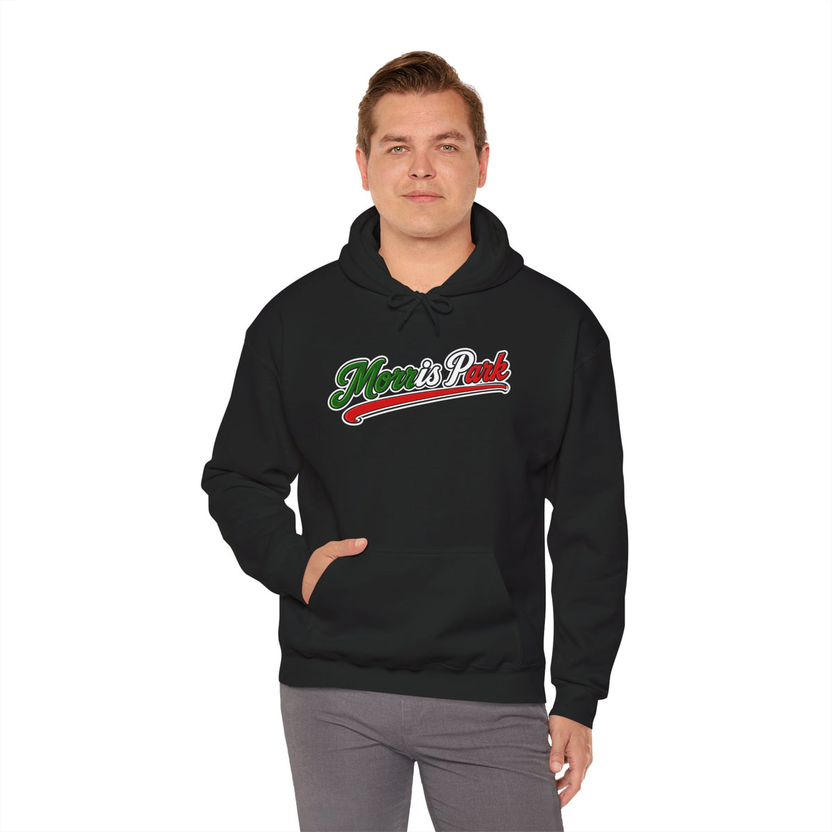 Morris Park Hoodie — Italian Flag Script Pullover