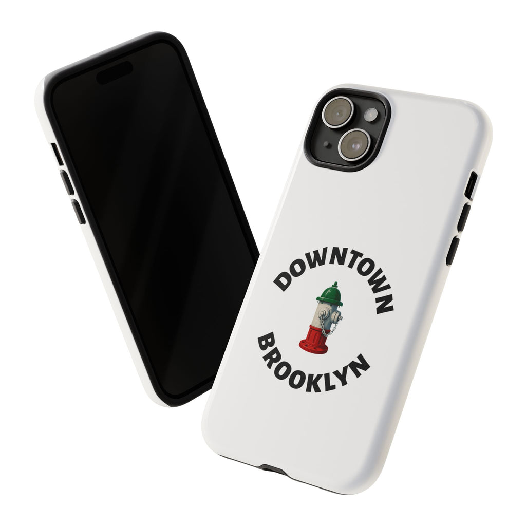 Downtown Brooklyn White Phone Case, Urban Style Phone Cover, Tough Smartphone Case, Gift for Italian Heritage, Fun Streetwear Accessories