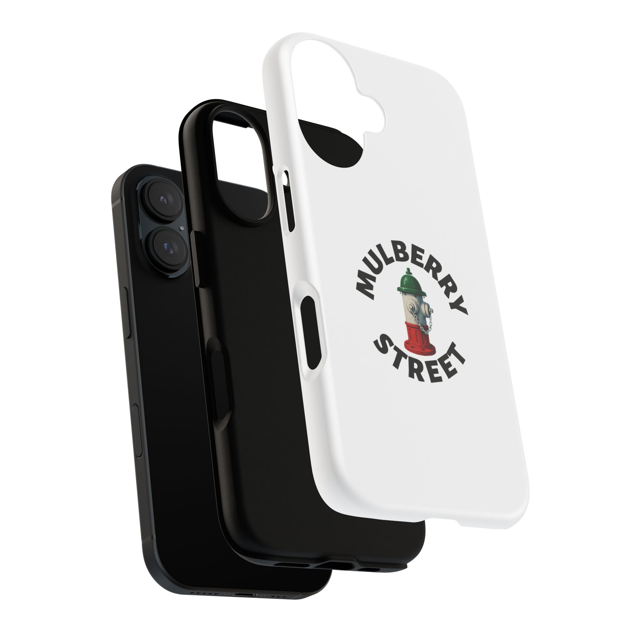 Mulberry Street White Phone Case, Urban Style Phone Cover, Tough Smartphone Case, Gift for Italian Heritage, Fun Streetwear Accessories