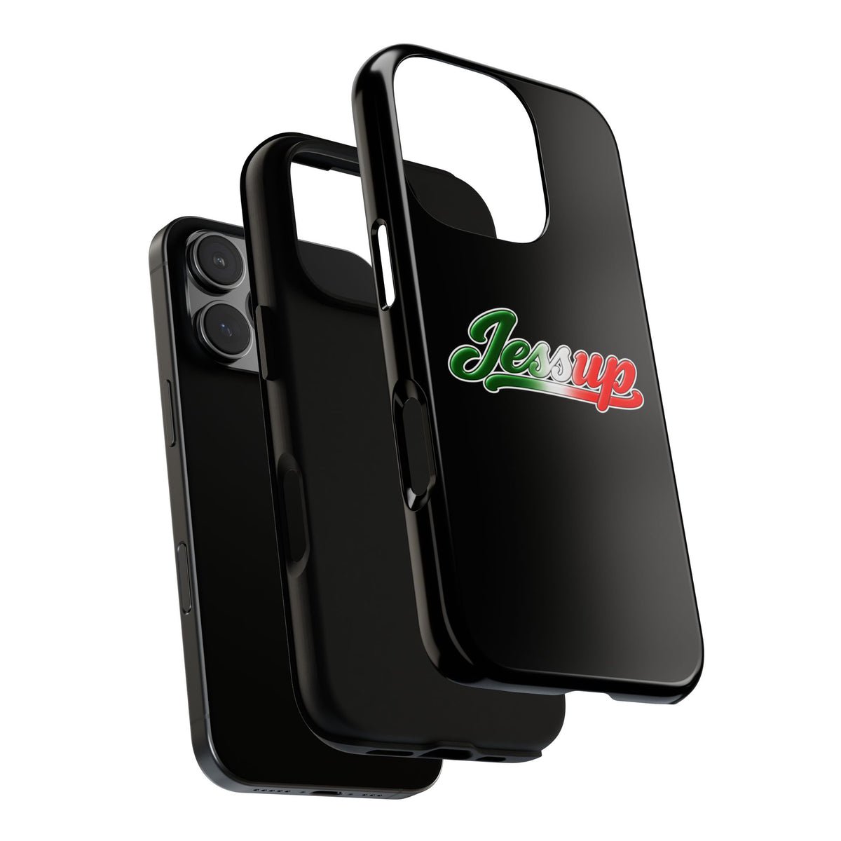 Jessup Black Phone Case, Tough Cases for iPhone, Gift for Italians, Stylish Phone Cover, Unique Phone Accessory