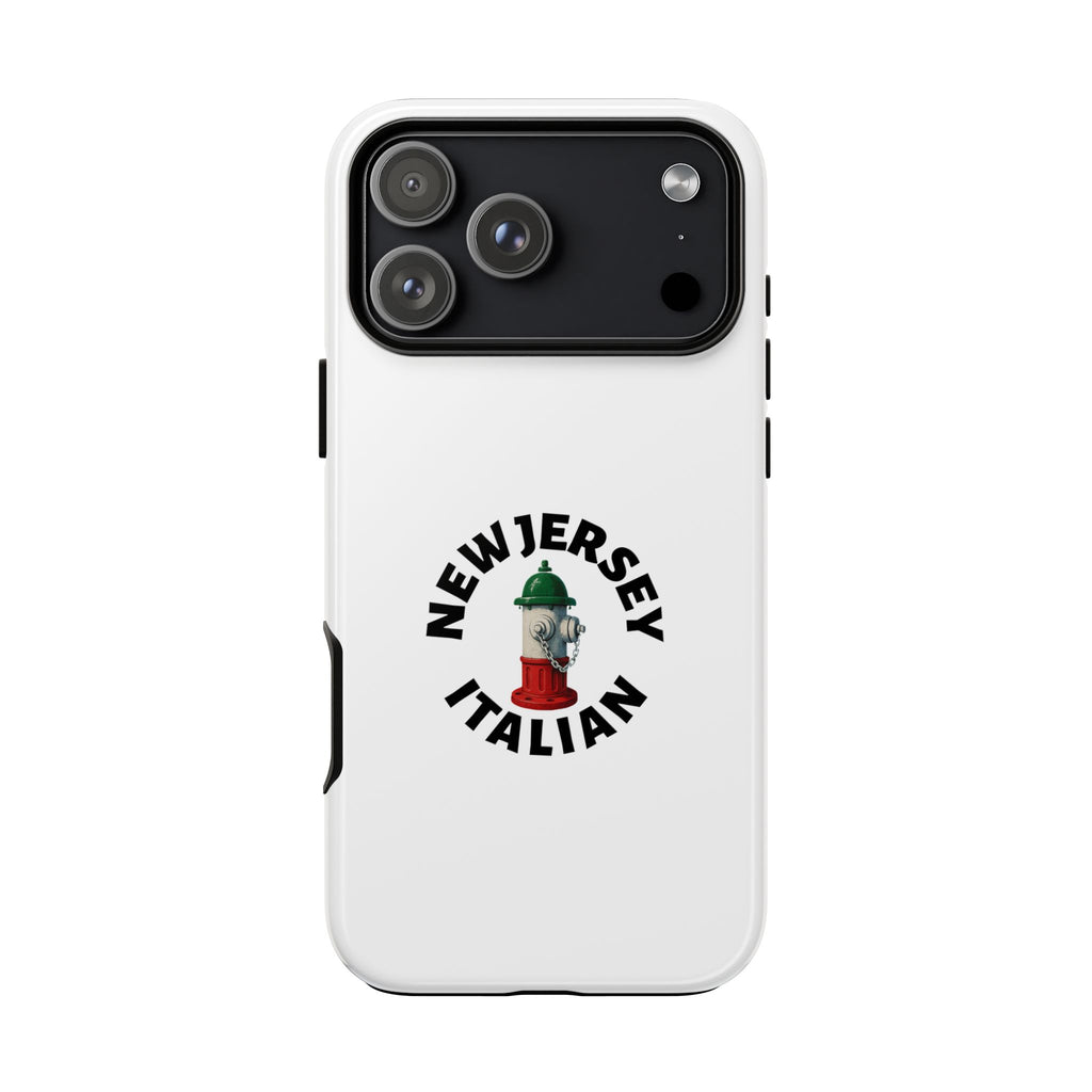 New Jersey Italian White Phone Case, Urban Style Phone Cover, Tough Smartphone Case, Gift for Italian Heritage, Fun Streetwear Accessories