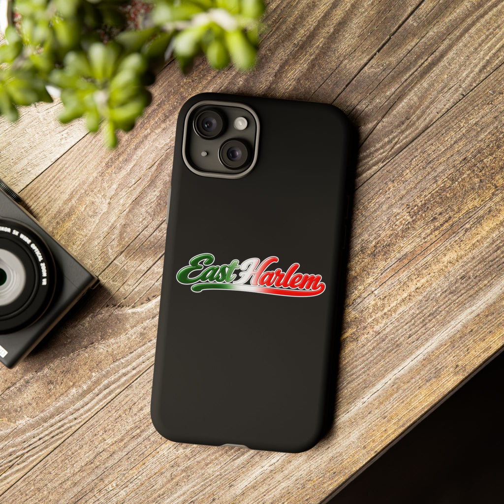 East Harlem Black Phone Case, Tough Cases for iPhone, Gift for Italians, Stylish Phone Cover, Unique Phone Accessory