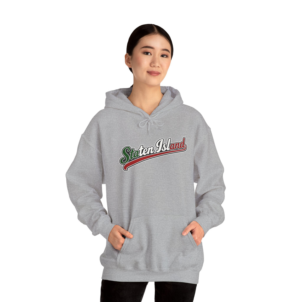 Staten Island Hoodie — Italian Flag Script Pullover