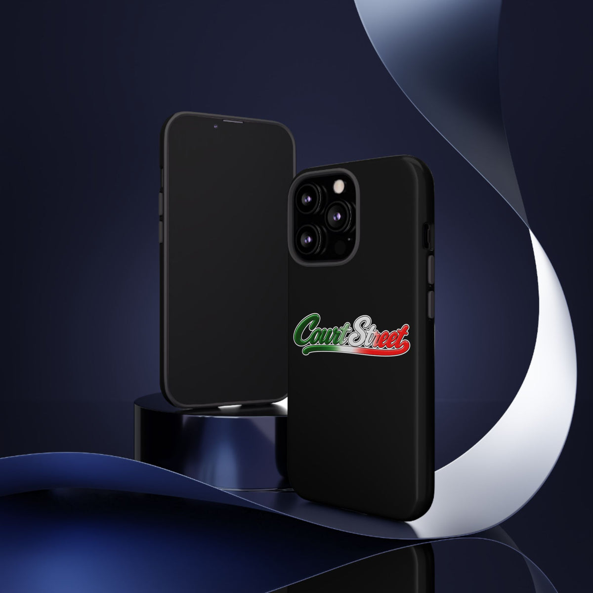 Court Street Black Phone Case, Tough Cases for iPhone, Gift for Italians, Stylish Phone Cover, Unique Phone Accessory