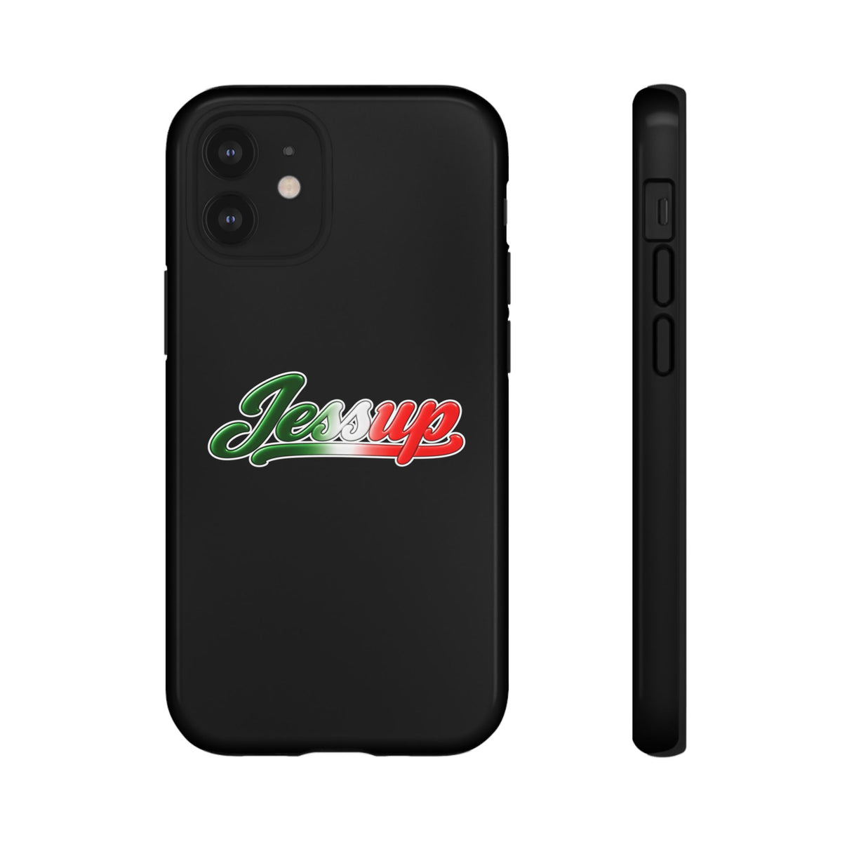 Jessup Black Phone Case, Tough Cases for iPhone, Gift for Italians, Stylish Phone Cover, Unique Phone Accessory