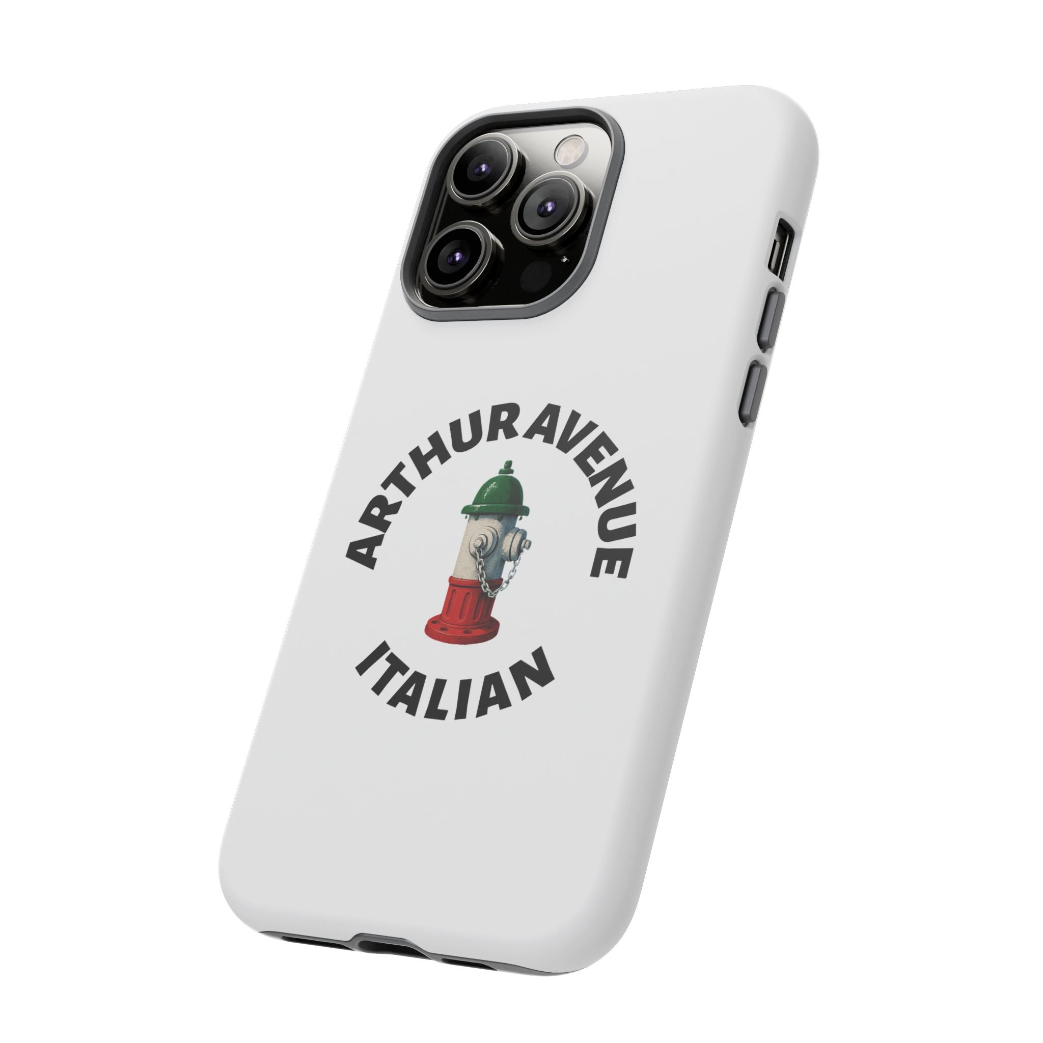 Arthur Avenue Italian White Phone Case, Urban Style Phone Cover, Tough Smartphone Case, Gift for Italian Heritage, Fun Streetwear Accessories