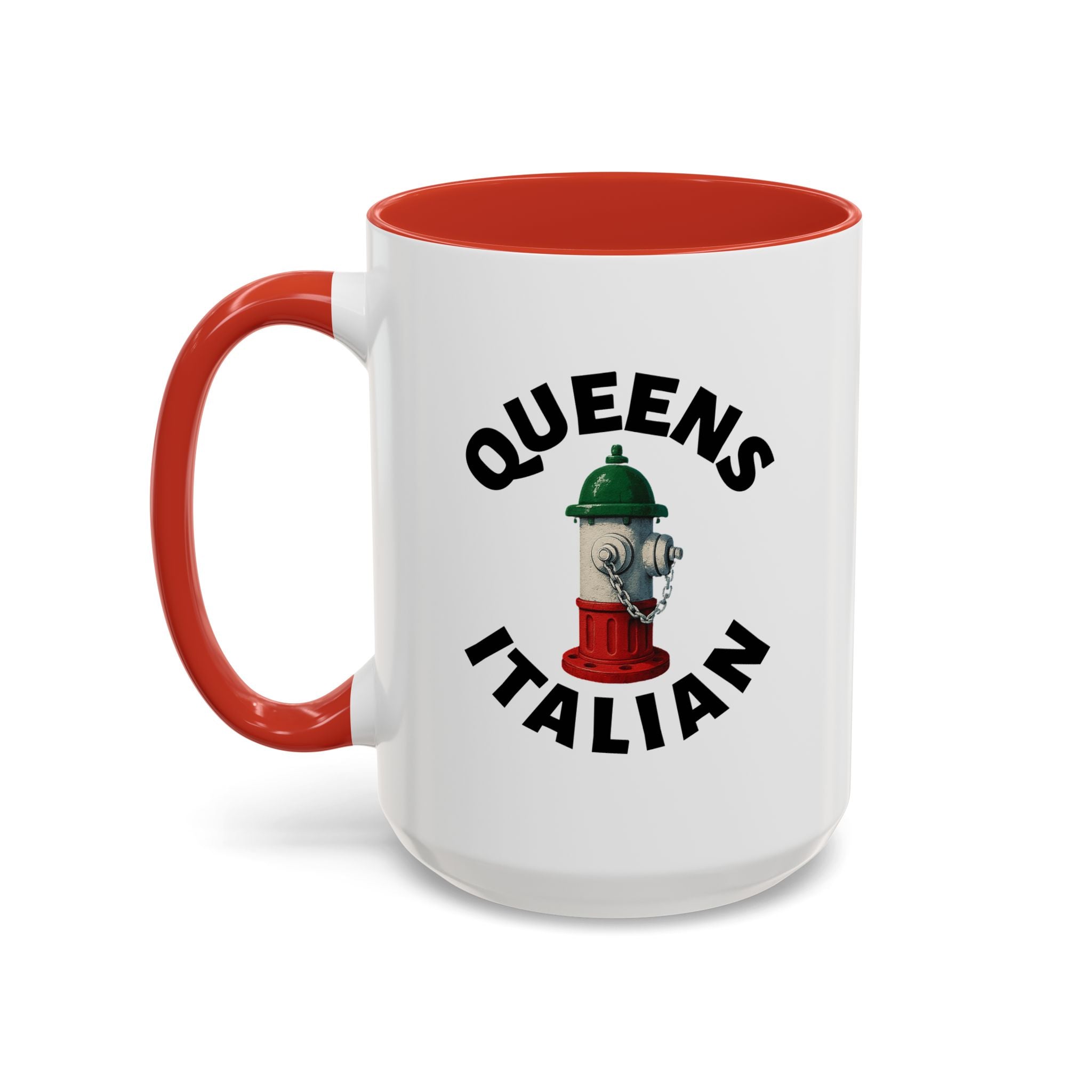 Queens Coffee Mug with Fire Hydrant Design, Unique Gift for Italians, Fun Kitchen Decor
