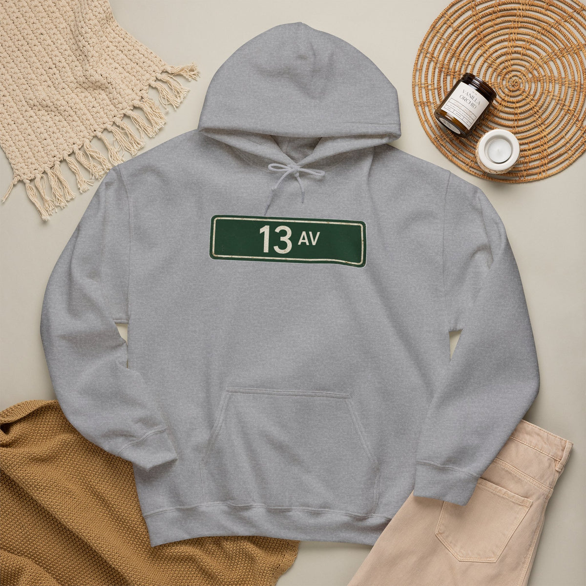 13 AV Hoodie — Italian Flag Script Pullover