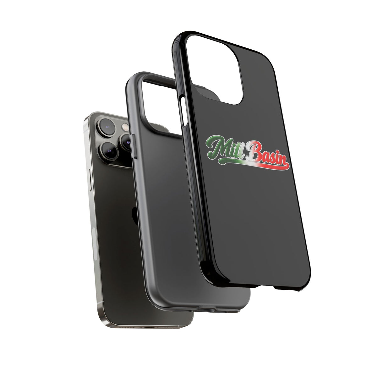 Mill Basin Black Phone Case, Tough Cases for iPhone, Gift for Italians, Stylish Phone Cover, Unique Phone Accessory