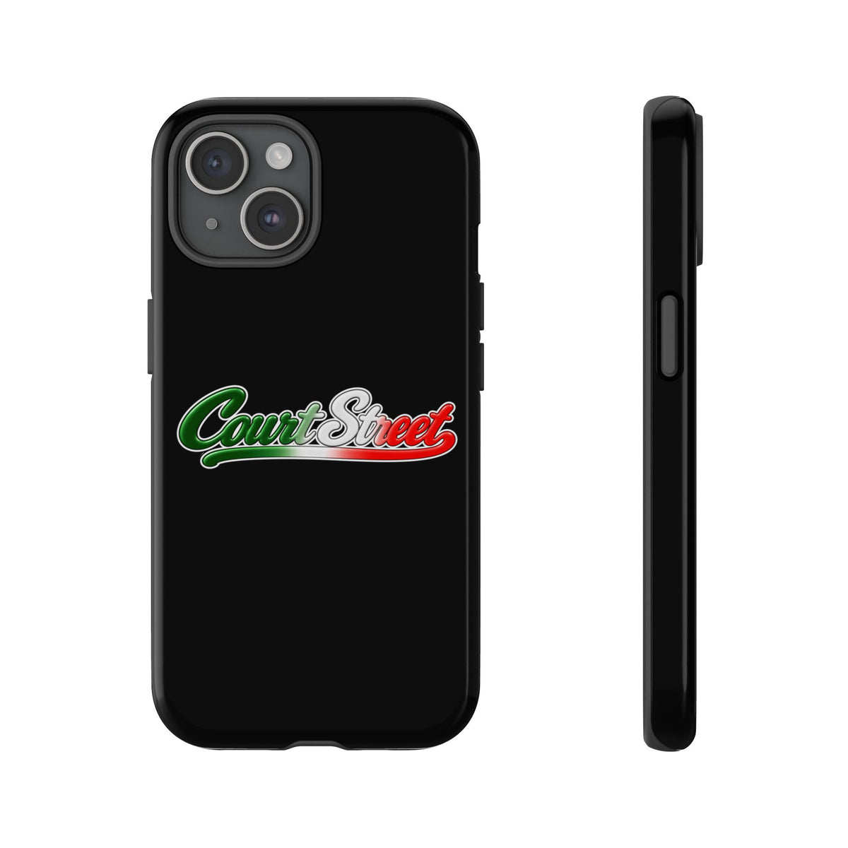Court Street Black Phone Case, Tough Cases for iPhone, Gift for Italians, Stylish Phone Cover, Unique Phone Accessory