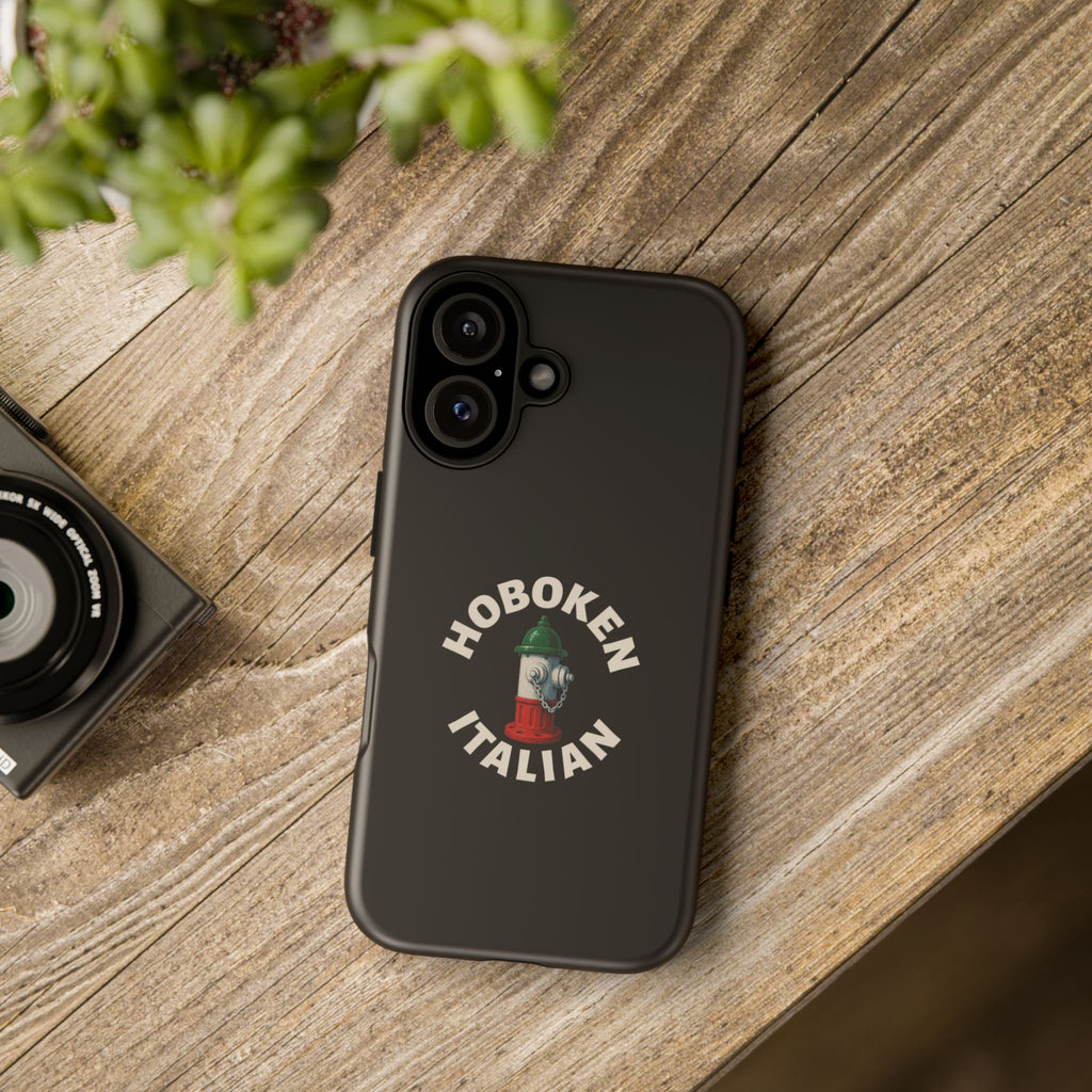 Hoboken Italian Black Phone Case, Tough Cases for iPhone, Gift for Italians, Stylish Phone Cover, Unique Phone Accessory