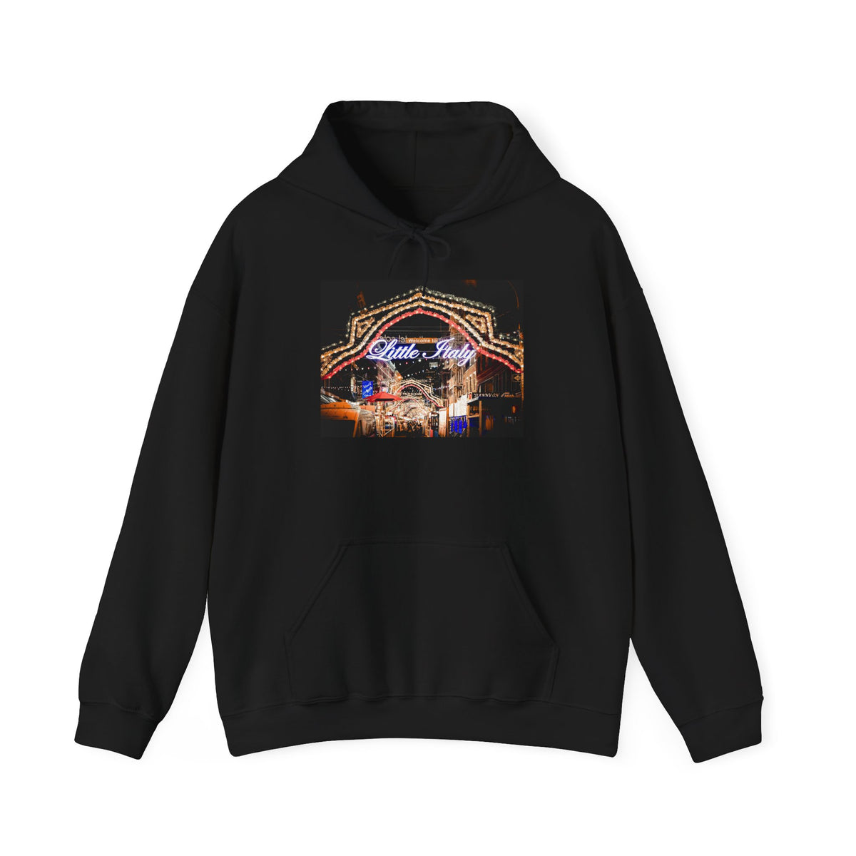 Little Italy Hoodie — Italian Flag Script Pullover