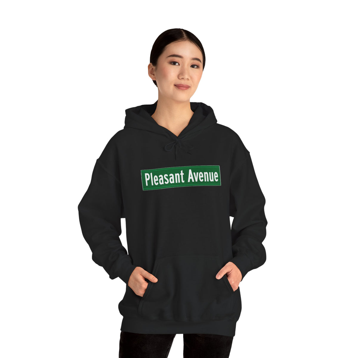 Pleasant Avenue Hoodie — Italian Flag Script Pullover