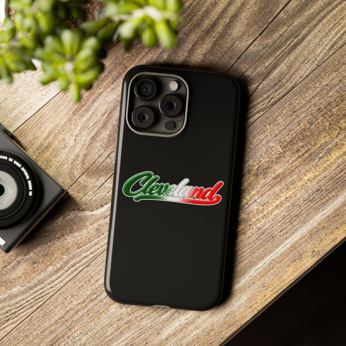 Cleveland Black Phone Case, Tough Cases for iPhone, Gift for Italians, Stylish Phone Cover, Unique Phone Accessory