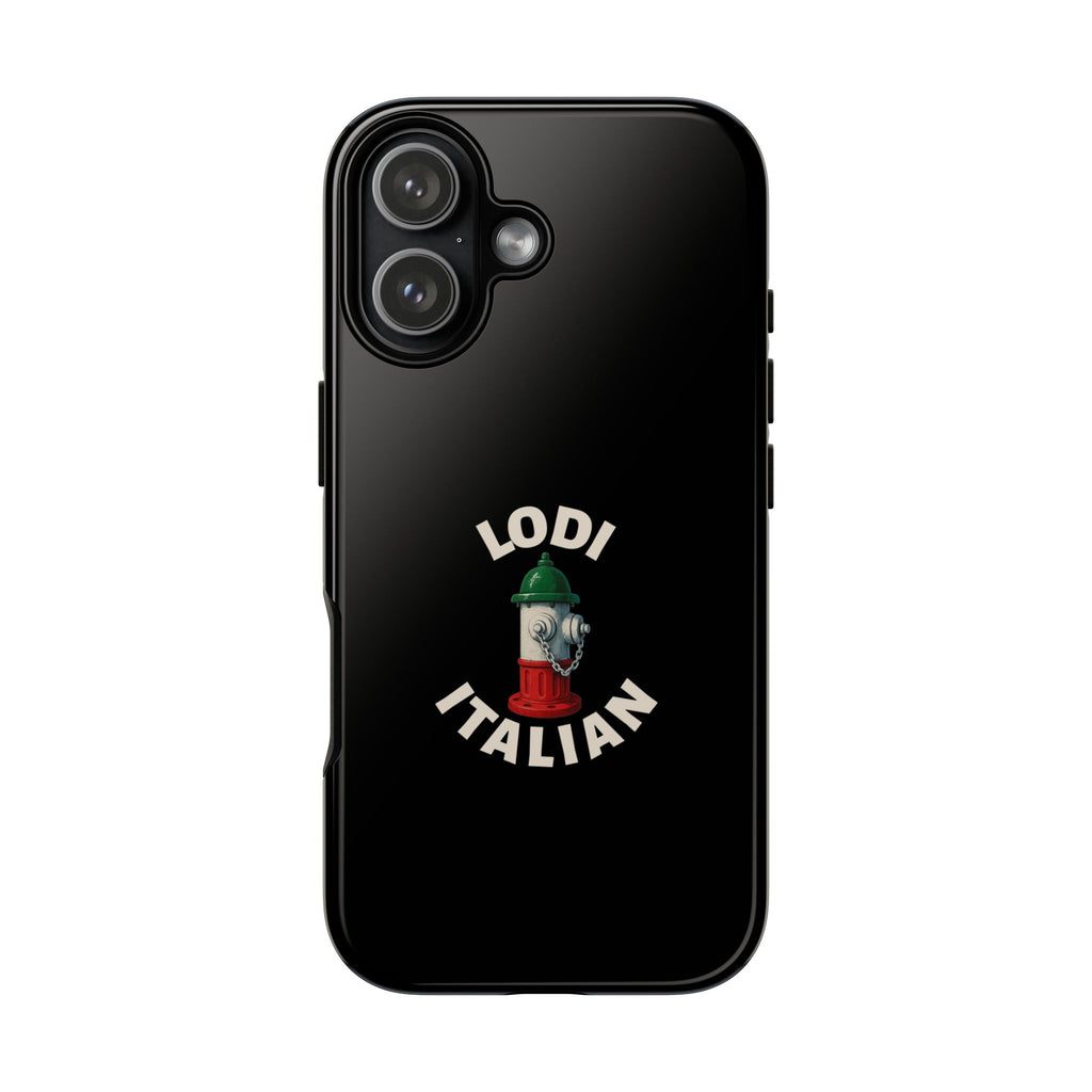 Lodi Italian Black Phone Case, Tough Cases for iPhone, Gift for Italians, Stylish Phone Cover, Unique Phone Accessory