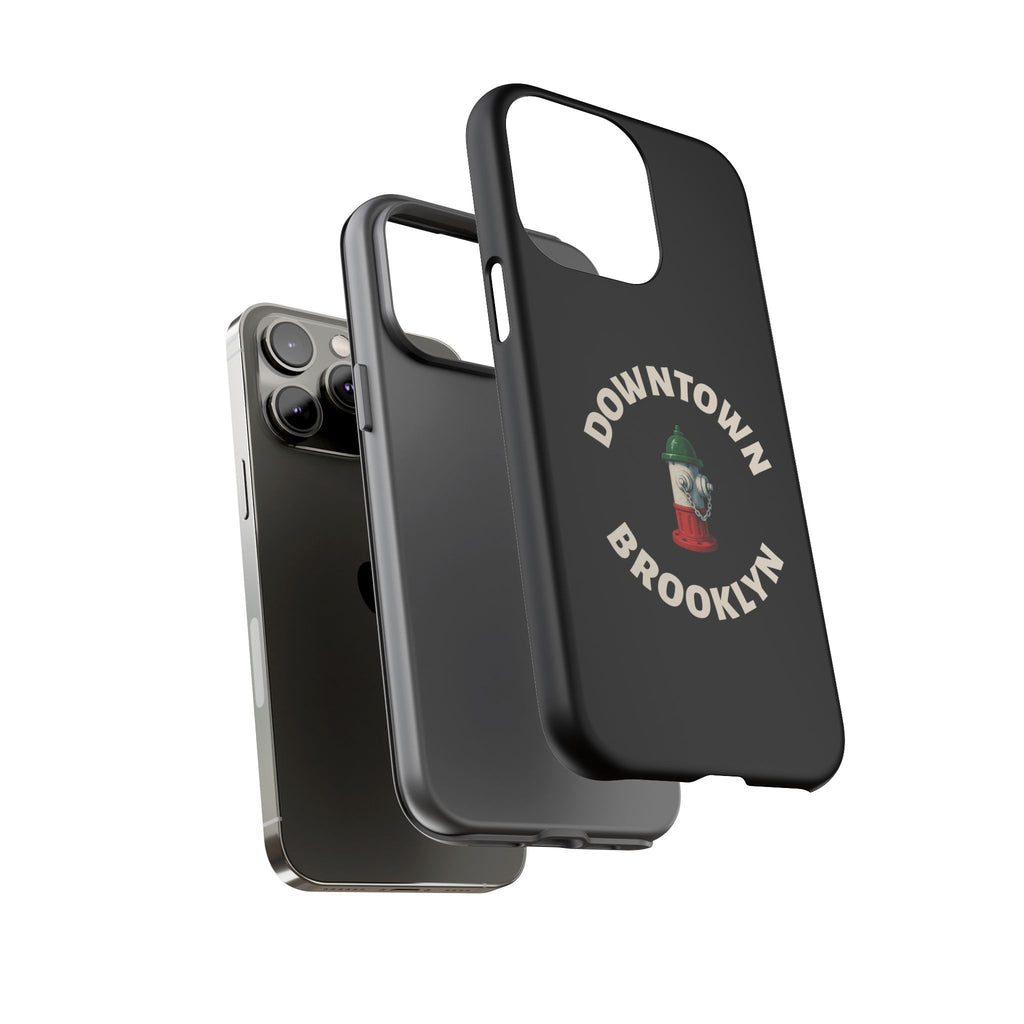 Downtown Brooklyn Black Phone Case, Tough Cases for iPhone, Gift for Italians, Stylish Phone Cover, Unique Phone Accessory