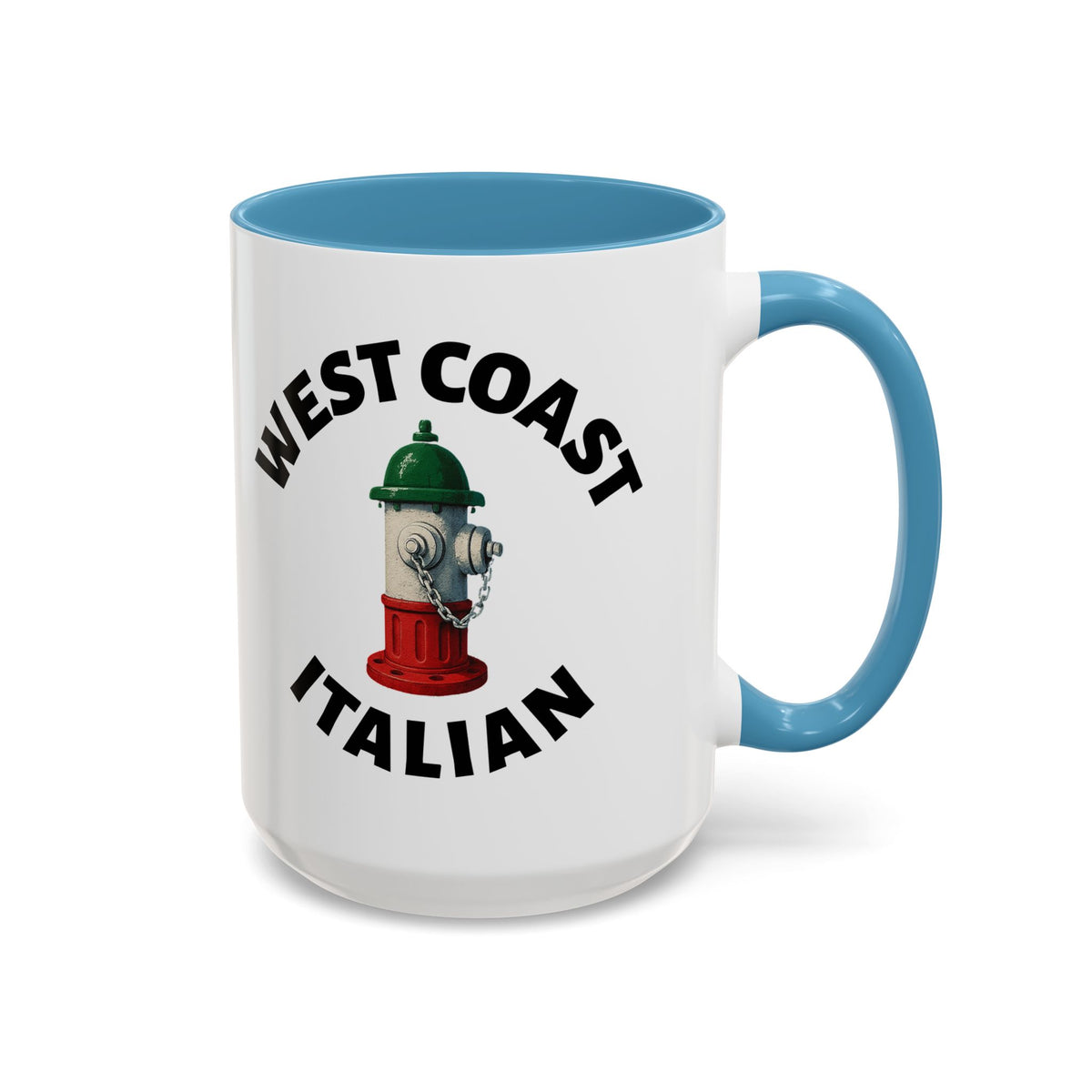 West Coast Coffee Mug with Fire Hydrant Design, Unique Gift for Italians, Fun Kitchen Decor