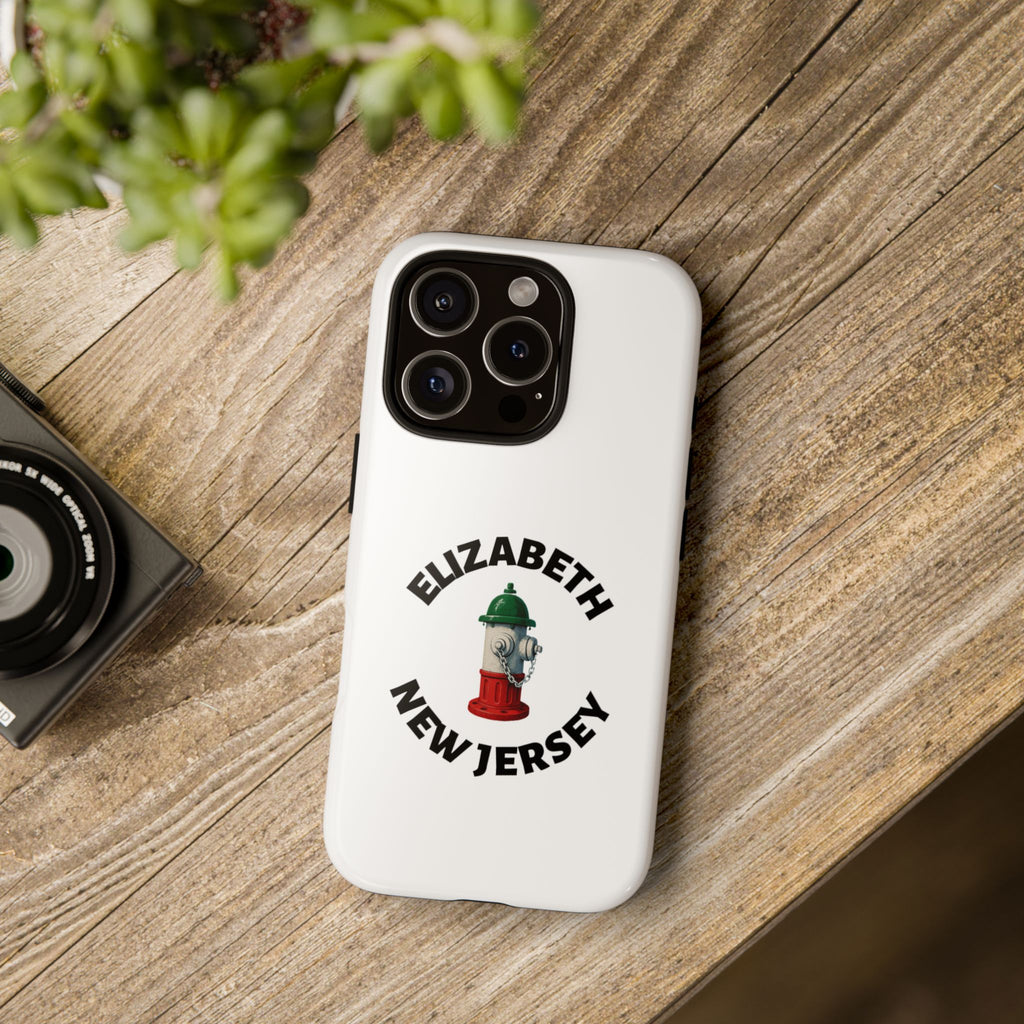 Elizabeth New Jersey White Phone Case, Urban Style Phone Cover, Tough Smartphone Case, Gift for Italian Heritage, Fun Streetwear Accessories