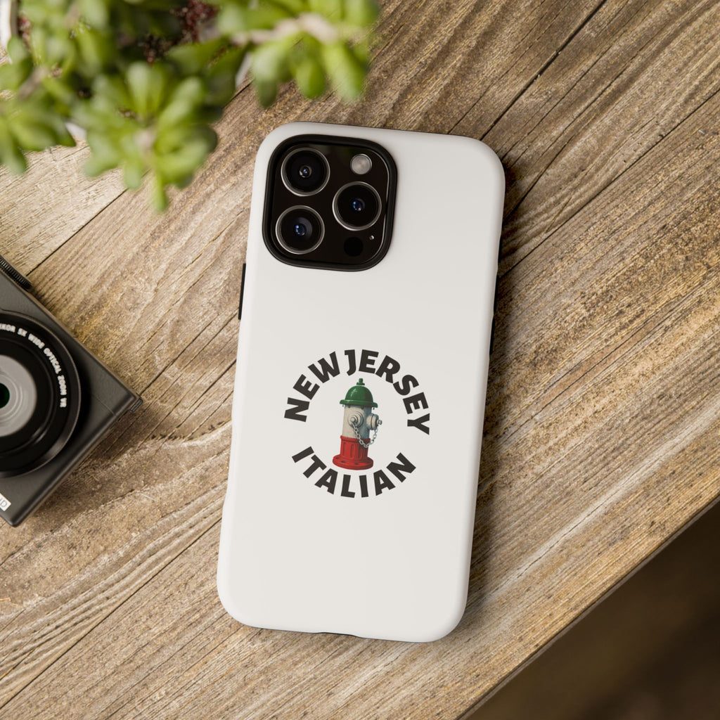 New Jersey Italian White Phone Case, Urban Style Phone Cover, Tough Smartphone Case, Gift for Italian Heritage, Fun Streetwear Accessories